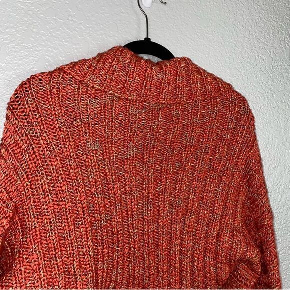 Bebe Wool Blend Open Front Collared Long Sleeve Knit Cropped Cardigan Sweater L - Picture 4 of 9